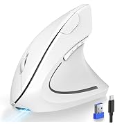 TECKNET Ergonomic Mouse, Rechargeable 2.4G+Bluetooth Vertical Mice 6 DPI Adjustable, Wireless Opt...