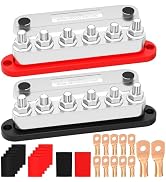 RVBOATPAT 600A Power Distribution Block 12V Bus Bar 6 x 3/8" (M10) Terminal Studs 12 Volt Battery...