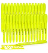 Glirops 30 PCS Bright Yellow Highlighters - No Bleed, Soft Chisel Tip Markers Perfect for Office ...