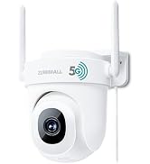 ZUMIMALL 4MP Security Camera Outdoor, 5G/2.4G WiFi Outdoor Security Camera with 360°PTZ, 24/7 Wir...