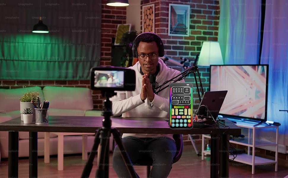 Multi-functional beautiful voice change sound card