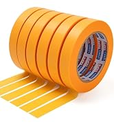 ADHES Orange Washi Masking Tape, 0.7in x 60yds x 6rolls, Paint & Surface Protection Tape, Easy Te...
