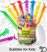 LovesTown 32Pack Bubbles for Kids Party Favors, 8Styles Dinosaur Mini Bubbles Wands, Classroom Gi...
