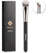TEOYALL Angled Concealer Brush, Synthetic Contour Brush for Blending Setting Buffing with Liquid,...