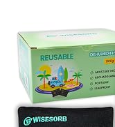 Wisesorb 500g x 2pcs Rechargeable Desiccant Packs, Microwave Reactivated Car Dehumidifier, Reusab...