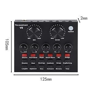 V8 Sound Card, Audio Audio Sound Card, Adapter Live Broadcast Ktv Sound Card