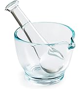 Ultrassist 4oz Glass Mortar and Pestle Bowl, Medicine Grinder and Mixer for Pharmacy or Science Lab