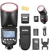 Godox V1 PRO N USA Version Camera Flash for Nikon TTL 2980mAh 76W Battery Round Head Flash with E...