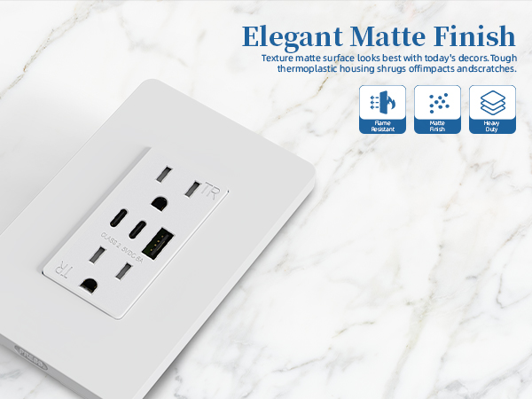 3-Port USB C Wall Outlet