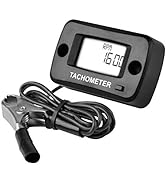 Jayron LCD Digital Gasoline Inductive Tachometer Hour Meter Gauge Waterproof for Motorcycle Motoc...