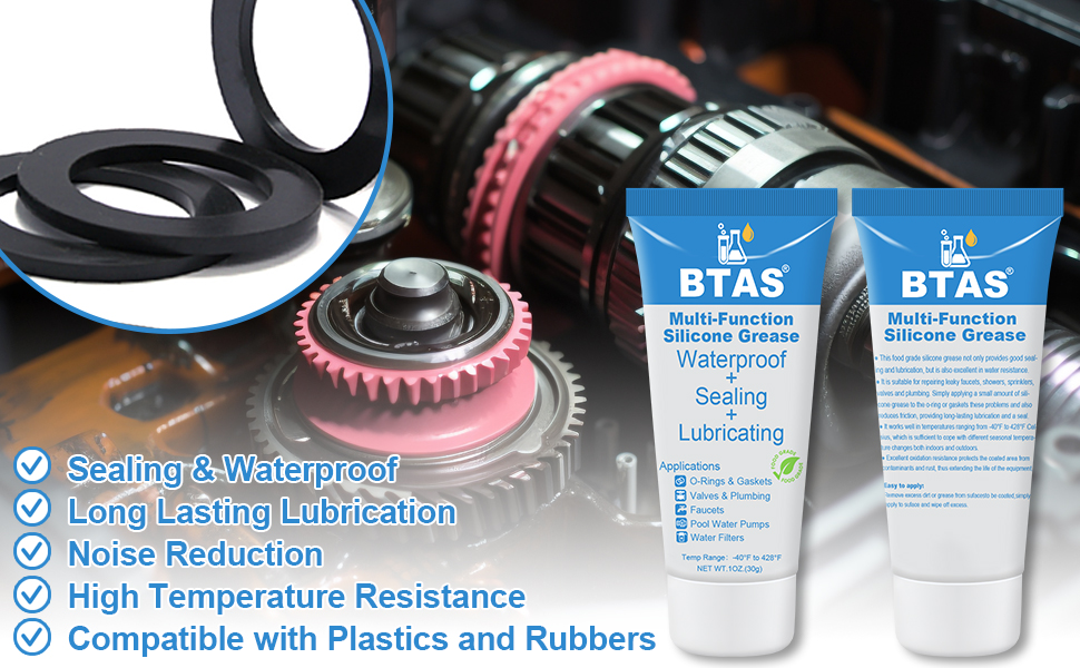 BTAS Food Grade Silicone Grease O-Ring Gasket Lubircant Sealing Waterproof Faucets Valve Pump