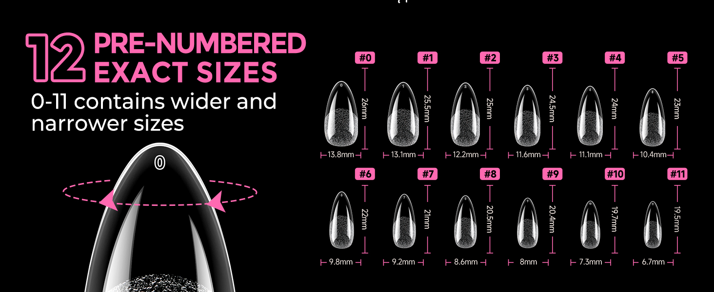 12 sizes to fit all your nails