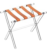 Sumerflos Acrylic Luggage Rack for Guest Room - Foldable Suitcase Stand with Leather Straps for B...