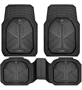 CAR PASS Heavy Duty Rubber Car Mats, Deep-Dish Odorless Car Floor Mats All Weather, Universal Tri...