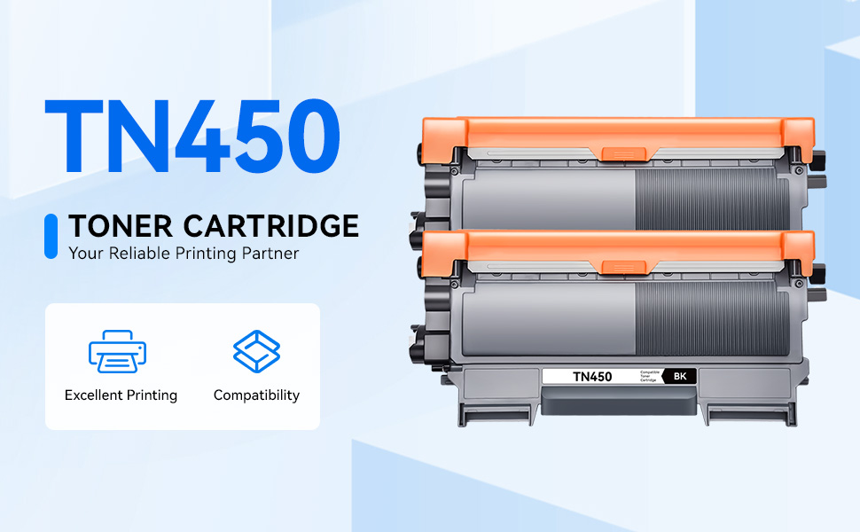 New TN450 Toner Cartridges 2 Black
