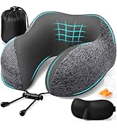 ExploreBliss Travel Pillow, Travel Pillows for Sleeping Airplane, Removable Cover Neck Pillow wit...