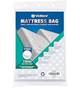 VICMORE Twin Mattress Bags 2 Pack - Waterproof, Odorless, Recyclable Polyethylene Covers for Movi...
