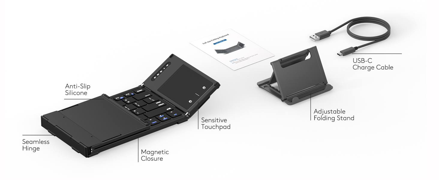Package includes foldable stand