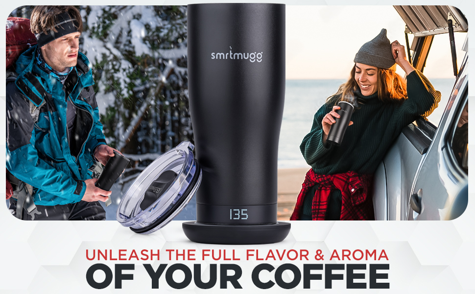smrtmugg x heated coffee mug all day battery life