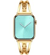 JR.DM Gold Bands for Apple Watch, Dressy Metal Bracelet Strap | Gold edition, Triangle bracelet s...