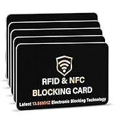 SaiTech IT 5 Pack RFID Blocking Card, One Card Protects Entire Wallet Purse, NFC Contactless Bank...