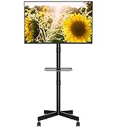 Mobile TV Cart for 23-60 Inch LED LCD Flat Curved Screens TVs, Rolling TV Stand with Locking Whee...
