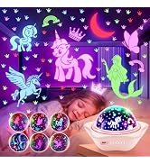Onefire Girls Toys for Girl Gifts, 6 Films Light Projector Unicorn Toys for Girls Age 4-6, Rechar...