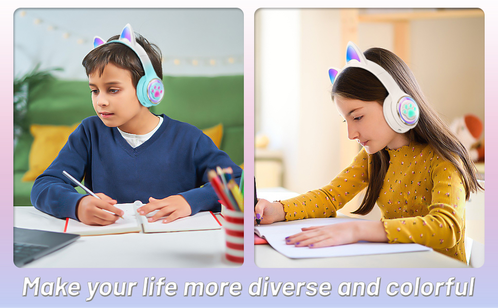 Wireless Cat Ear Bluetooth Headphones for Kids