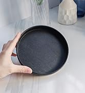 VCREATC Black Round Small Tray - 6.5 Inch Elegant Bathroom Vanity Tray, Kitchen Counter Organizer...