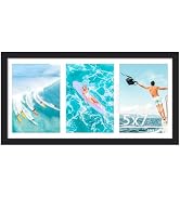 SNXJWA 8x16 Picture Frame with Three 5x7 Opening Mat Collage Photo Frame for Horizontal and Verti...