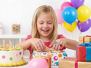 PASEMM 24pcs Little Girl Jewel Rings