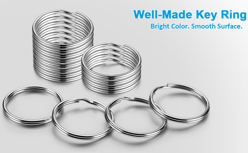 Key Ring Circle Assorted, Round Metal Keyring, for Dog Pet Collar DIY Tag Jewelry Car Key