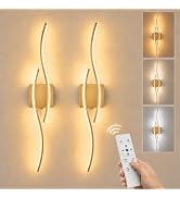 Battery Operated Wall Sconces Set of 2, Rechargeable Wireless Wall Lights | 11000mAh Rechargeable...