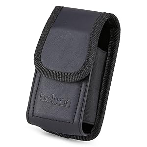 Case for Kyocera Flip Phone, Nakedcellphone Leather Vertical Pouch, Belt Loop, Metal Clip, Magnetic