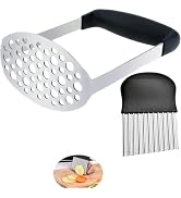 Potato Masher, Stainless Steel Integrated Masher Kitchen Tool & Food Masher/Potato Smasher with C...