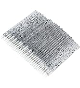 50PCS Crystal Disposable Eyeliner Makeup Brushes Applicator Cosmetic Eye Wands (Black 50PCS)