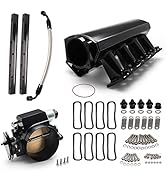 TEMSONE 92MM Intake Manifold Sheet Metal Fabricated EFI with Fuel Rails and Throttle Body & Throt...