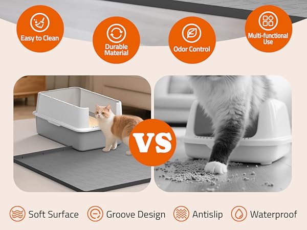 silicone cat litter mat gray