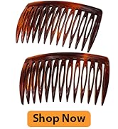Camila Paris AD825/2 French Hair Side Comb, Small, Curved Tortoise Shell French Twist Hair Combs