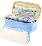 Teskyer Big Capacity Pencil Case, Large Storage Pencil Pouch, Canvas Pencil Bag for Organize Mark...