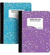 Enday Composition Notebooks Wide Ruled Paper, Colored Marble Composition Notebook Covers, 100 She...