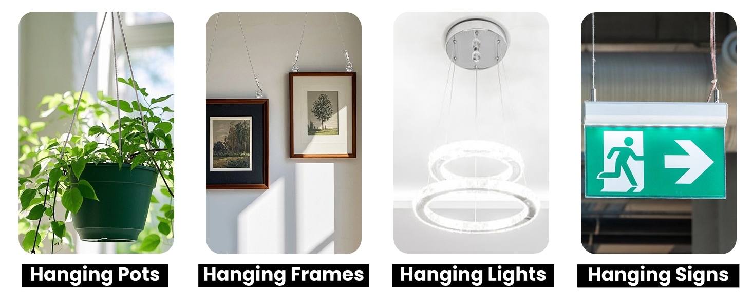 ELFULLY 8 Pcs Adjustable Hanging Wire