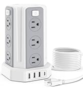 Power Strip Surge Protector, 10 Ft Extension Cord with 12 AC Multiple Outlets 4 USB (1 USB C), SM...