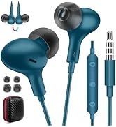 Wired Earbuds Noise Canceling for Chromebook PC School, 3.5mm Headphones Ear Buds Wired with Mic ...