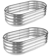 JERIA Raised Garden Bed,Galvanized Raised 2 Pcs 4×2×1ft Planter Boxes Outdoor with Easy Assembly,...