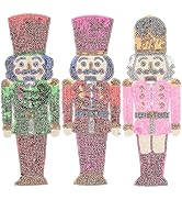 SHINEOFI Christmas Nutcracker Iron on Patches 3pcs Glitter Soldier Figures Sew on Applique Embroi...