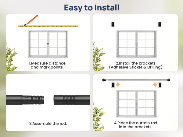 curtain rods no drilling