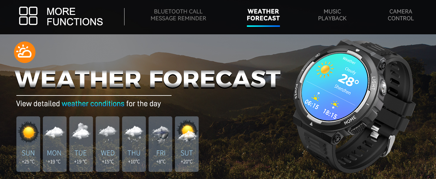 Military Smart Watch for Men Flashlight Tactical Smartwatch Fitness Watch 3ATM Waterproof