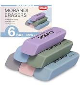 SIKAO Morandi Erasers, 6 Pack Pencil Erasers for Kids – Aesthetic Pastel Beveled Rubber Erasers, ...