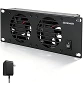 ElecVoztile 10 inch 2U Rack Mount Fan Panel with Switch, Metal Case | 5V Adapter Included, 2-Fan,...